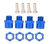 Tbest 12mm to 17mm Wheel Hex Adapter for D4 Hsp 94123 1/10 Rc Car - High Hardness Metal Conversion Kit with Hex Nuts & Pins - Universal Fit Hub Accessories (Blue)