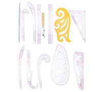 Tbest 12pcs French Curve Ruler Set for Sewing Pattern Making - Plastic Flexible Measuring Ruler for Clothing Design Tailors Artists DIY Craft