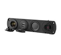 Tbest 12V 4.2A 4 Hole Panel Cigarette USB LED Temperature Voltage Display for Boat Car Truck Te Socket12V Panel Indicator Display and Digital Control to the to on. LED USB Electronic Ba