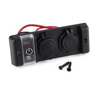 Tbest 12V Marine Power Socket Panel with One Key Switch Dual USB 3.1A for Car RV Boat Yacht Trailer