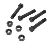 Tbest /16in - 18 X 3in Trailer Leaf Spring Shackle Bolts with Lock Nuts for -3/4in Wide Leaf Spring and Double Eye Springs 4pcs Trailer Treated Bolts Steel the Strong