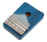 Tbest 17 Key Kalimba Thumb Piano with Built In Pickup Handcrafted Mahogany Body EQ Tuning Portable Mbira Instrument for Beginners Adults Performance Recording Travel Gift Yellow (Blue)