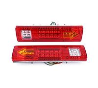Tbest 19 LED Tail Lights Stop Turn Reverse Lamps with Super Bright 12V Amber Red White Beads for Truck Trailer Bus Van (red shell)
