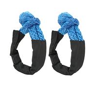 Tbest 2 Pcs 13mm Soft Shackle 44092 Lbs Breaking Strength Recovery Tow Strap for Truck SUV Vehicle Mud Snow Sand (Blue)