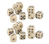 Tbest 20 Pcs Six Sided Dice Set 16mm White Pearl Grain Circle Dots Design Unique Style Durable Plastic Material for Board Games Math Teaching Learning Activities