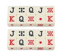 Tbest 20Pcs Spanish Poker Dice Set 6 Sided Square JQK Dice Plastic Table Game For Board Games Digital Teaching Yellow Color 1.6cm Size