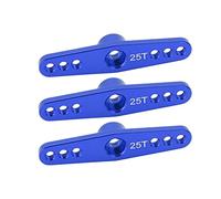 Tbest 25T Aluminum Alloy RC Servo Arm Horn 3Pcs Type for 1/10 Remote Control Car Upgrade CNC Machined Anodized Replacement Parts (Blue)