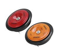 Tbest 2pcs 110DB Car Electric Horn Loudspeaker for Ships Trucks Motorcycles 12V Ruck HornSuper Horn 110DB Circular Sound. The The Enhances Sound Warning a Super Service (orange+red)