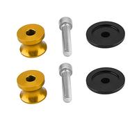 Tbest 2pcs 8mm Motorcycle CNC Rear Stand Swing Arm Spool Sliders Bobbins with Hard Anodized Finish for Motorcycle Swing Arm Stand Stability (Gold)