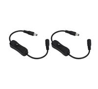 Tbest 2Pcs DC Power Inline Cable with On/Off Switch 11.5in Length 12V DC Male to Female Cable for LED Strip CCTV Pump Extension