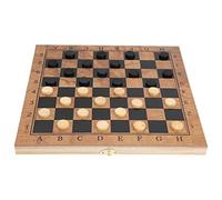 Tbest 3 in 1 Wooden Chess Set Foldable Chess Board Game Portable Game Set Checkers Backgammon Storage Kids Adults Friends