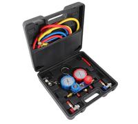 Tbest 3 Way AC Manifold Gauge Set Heavy Duty Professional HVAC Refrigerant Charging Kit for Automotive and Residential Air Conditioning Systems