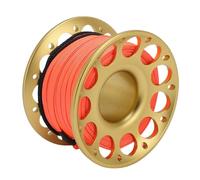 Tbest 30m/98.43ft Diving Reel, Multifunction Aviation Aluminum Double Ended Hooks Diving Reel for Underwater Sports (Gold)