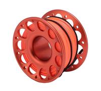 Tbest 30m/98.43ft Diving Reel, Multifunction Aviation Aluminum Double Ended Hooks Diving Reel for Underwater Sports (Orange)