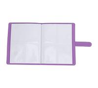 Tbest 3in 128 Pockets PU Universal Digital Photo Album Business Card Holder Open Like a Book for Easy Viewing Suitable Mini Photos Durable Leather Non Woven Fabric Material (Violet)