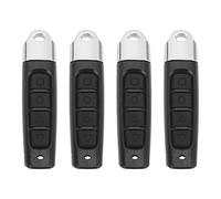 Tbest 4 Channel 433MHz Cloning Remote Control Key Fob 4PCS Garage Door Remote Car Keyless Entry Fob with Learn and Fixed Code for Electric Gates Doors and Alarms