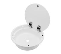Tbest 430mmx140mm/16.93x5.51in RV Kitchen Sink Round White Acrylic Hand Wash Basin Sink with Lid for Yacht Hand Wash Basin of is Made Scratch Material Design and the RV Large