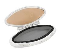 Tbest 470x210mm Elliptical Porthole Window Inward Opening Oval Portlight with Screen and Locking Handle for Boat Yacht RV