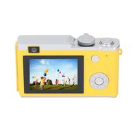 Tbest 48MP Digital Camera 1080P Video Front Rear Dual Lens 16X Zoom Point Shoot with 2.4inch HD Display for Travel Party Wedding Graduation (Yellow)