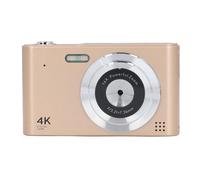 Tbest 4K Digital Camera HD 48MP Retro Portable CCD with 16X Zoom Auto Focus LED Flashlight Large Screen for Photography Travel (Gold)