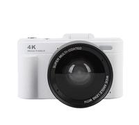 Tbest 4K Digital Camera Mirrorless Camera 64MP HD Autofocus 18X Digital Zoom Retro Camera with Flip Screen 0.45X Wide Angle Lens for Travel Photography