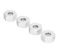 Tbest 4pcs 5mm to 12mm Hex Combiner Wheel Hub Adapter for WPL D12 1/10 RC Trucks - Aluminum Alloy Upgrade Part for Enhanced Stability (Silver S)