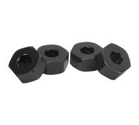 Tbest 4pcs 5mm to 12mm Hex Combiner Wheel Hub Adapter for WPL D12 1/10 RC Trucks - Aluminum Alloy Upgrade Part for Enhanced Stability (black BL)