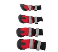 Tbest 4Pcs Dog Boots Slip Pet Shoes for Large Dogs Xl Black Reflective Design for Night Walking, High Top Warm Protective Canine Booties (L)