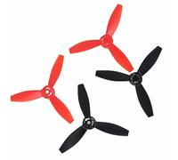 Tbest 4Pcs RC Airplane Propeller for Bebop 2 Drone - Lightweight Triangular Blades, High Traction Aerodynamic Design, Easy Install Replacement Accessories (2 black red)