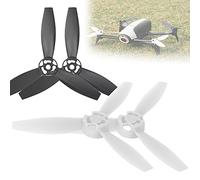 Tbest 4Pcs RC Airplane Propeller for Bebop 2 Drone - Lightweight Triangular Blades, High Traction Aerodynamic Design, Easy Install Replacement Accessories (2 black white)