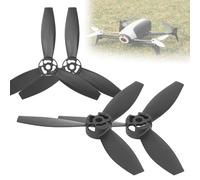 Tbest 4Pcs RC Airplane Propeller for Bebop 2 Drone - Lightweight Triangular Blades, High Traction Aerodynamic Design, Easy Install Replacement Accessories (Black)