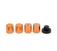 Tbest 4pcs RC Wheel Center M4 Nut Aluminum Alloy Upgrade Accessories for Axial SCX10 90046 D90 RC Cars - Anodized Lightweight (Yellow)
