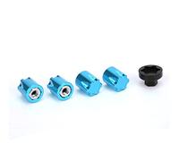 Tbest 4pcs RC Wheel Center M4 Nut Aluminum Alloy Upgrade Accessories for Axial SCX10 90046 D90 RC Cars - Anodized Lightweight (Blue)
