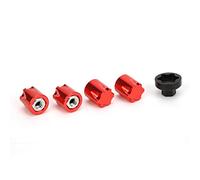 Tbest 4pcs RC Wheel Center M4 Nut Aluminum Alloy Upgrade Accessories for Axial SCX10 90046 D90 RC Cars - Anodized Lightweight (Red)