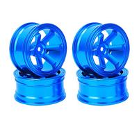 Tbest 4Pcs RC Wheel Hub, Aluminum Alloy Wheel Rim Hubs for RC Car Drifting Universal 1/10 (Blue)