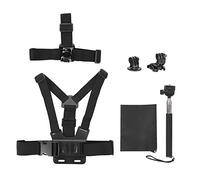 Tbest 5 in Universal Action Camera Accessories Kit for Sports Cameras - Head Strap Mount Chest Harness Selfie Stick Tripod Adapter J Hook for Cycling Skiing Hiking