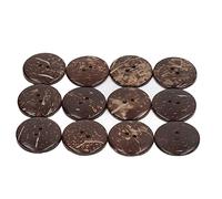 Tbest 50pcs 25mm Round Coconut Shell Buttons 2 Hole Composite Wood DIY Sewing Craft Buttons for Clothing Art Projects