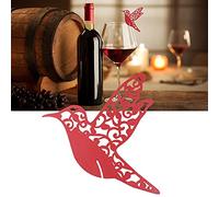 Tbest 50pcs Luxury Little Bird Wedding Wedding Name Cards for Wine Glass, Elegant Cup Decoration for The Party and The - Available in White, Red, Purple, Pink Celebration, (Red)