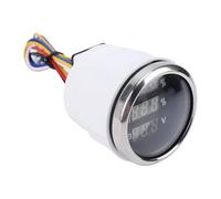 Tbest 52mm 3 in 1 Digital Water Level Sewage Voltage Gauge with Alarm High Precision Display for RVs Boats Trucks ABS Stainless Steel Blue LED (Black Dial Silver Bezel)