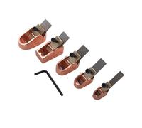 Tbest 5Pcs Brass Plane Cutter Set for Violin Viola Cello Wooden Instruments - Curved Sole Luthier Tool with Steel Blades for Woodworking (Rose Gold)