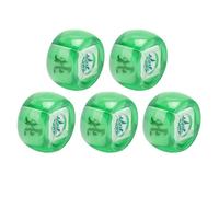 Tbest 5Pcs Mahjong Wind Direction Dice South West North Sphere Dice for Board Games Casino Drinking Entertainment Transparent Purple (Transparent Green)