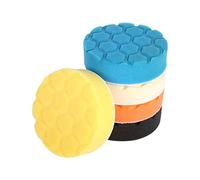 Tbest 5PCS Professional Car Polishing Pad Buffing Sponge Kit For Auto Detailing Waxing Scratch Removal 3 4 5 6 7 Inch Orange Blue Black White Yellow High Density Foam Pads (4 Inch)