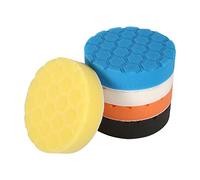 Tbest 5PCS Professional Car Polishing Pad Buffing Sponge Kit For Auto Detailing Waxing Scratch Removal 3 4 5 6 7 Inch Orange Blue Black White Yellow High Density Foam Pads (5 Inch)