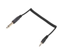 Tbest 6.35mm to 3.5mm Coiled Cable Gold Plated Retractable Plug and Play Portable Sound Adapter for PC Laptop MP3 (Mono Male to 3.5mm Mono Male)