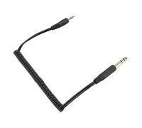Tbest 6.35mm to 3.5mm Coiled Cable Gold Plated Retractable Plug and Play Portable Sound Adapter for PC Laptop MP3 (Dual Sound Male to 3.5mm Dual Sound Male)