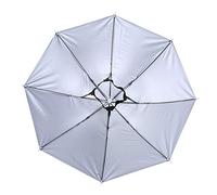 Tbest 65cm Sunsc Windproof Head Mounted Umbrella Top Folding Hat Umbrella (Royalblue)