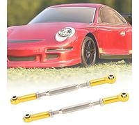 Tbest 6Pcs 88mm Aluminum Alloy Push Rods Turnbuckle Linkage for RC Car Upgrades, Silver Alloy Rods for 1/10 1/8 Scale Models (Gold)