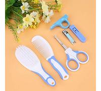 Tbest 6pcs Baby Nail Care Kit, Infant Grooming Kit with Hair Brush Comb Nail Clippers, Scissors Covers for Newborn Toddler Travel (Blue)