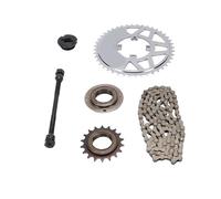 Tbest 6PCS Bike Sprocket Chain Set Bike Sprocket Chain Freewheel Kit Extended Axle 44T 18T Freewheel 114 Links Combo Set for Bicycle Modification