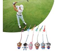 Tbest 6Pcs Cartoon Tee Hanger Lost Rubber Tee Holder with Strap for Driver Shots Stability Accessories (Blue + gray)